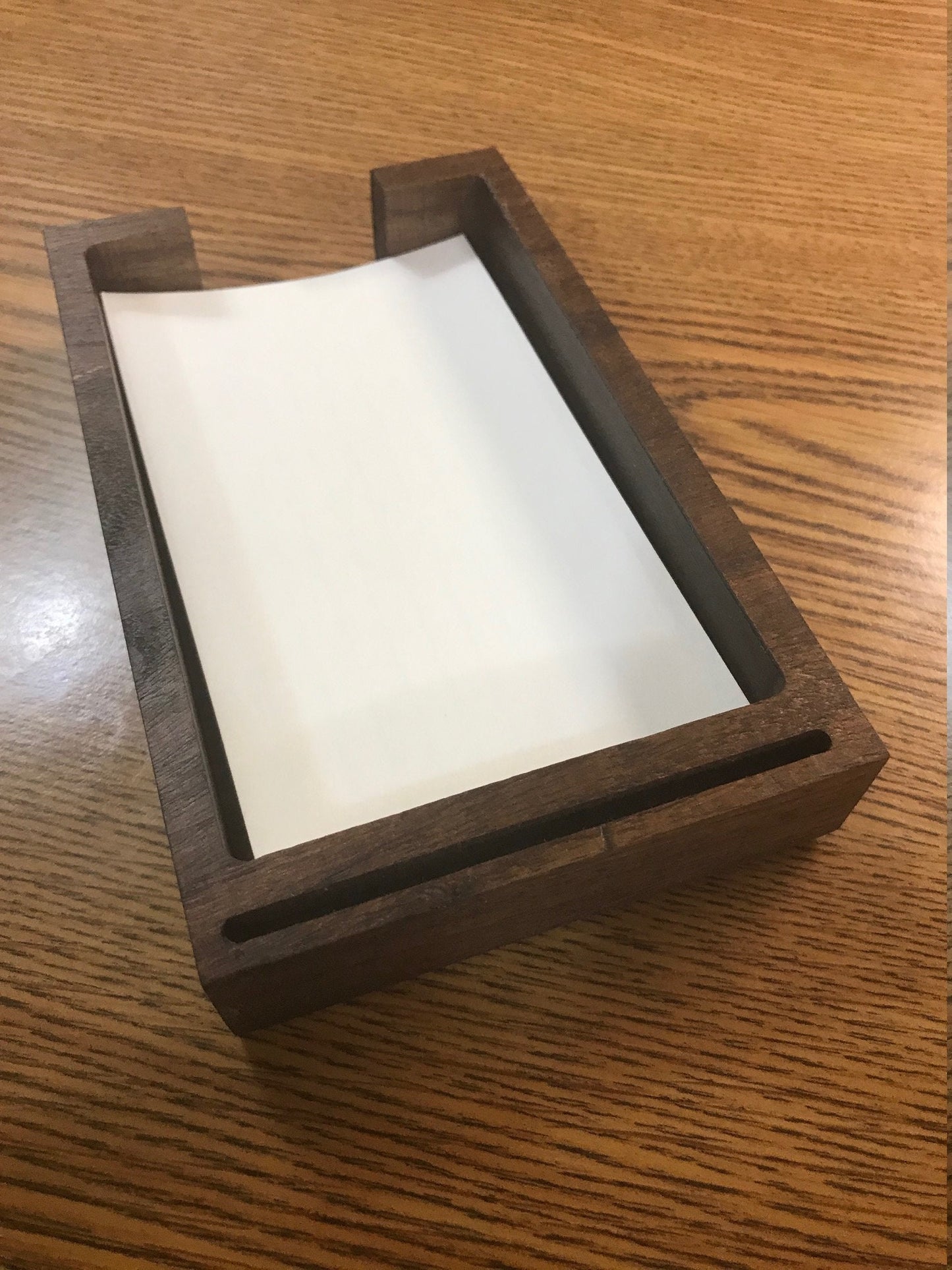 Card Holder for 5 X 3 note cards - Great for holding notes, or organizing yourself (Shown in walnut)