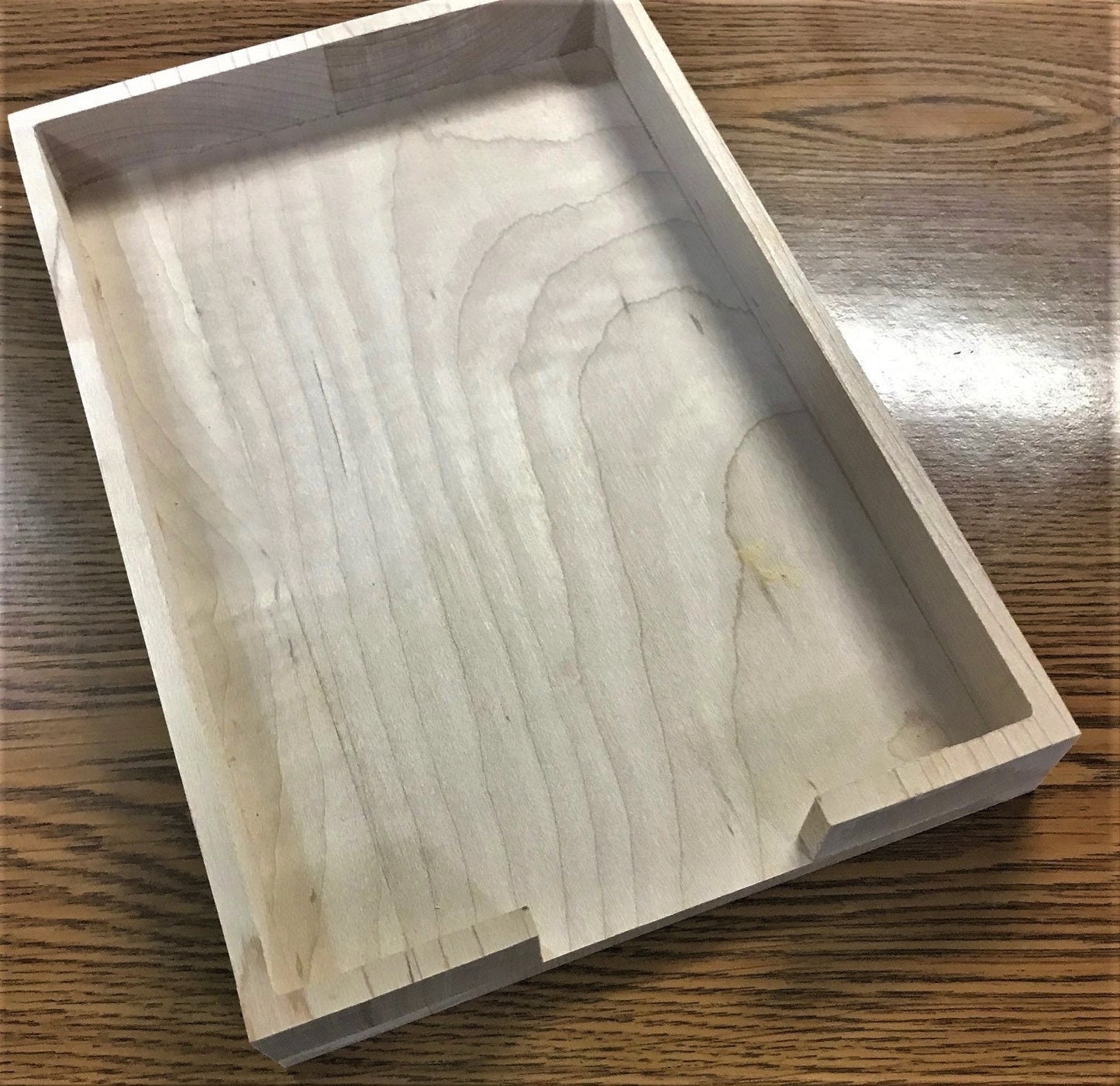 Note Holder for 5-1/2" x 8-1/2" paper or card stock.  This is a regular piece of paper cut in two.(Available in maple or walnut)