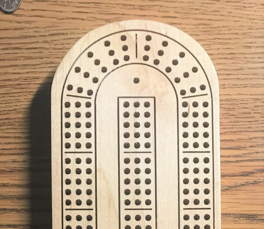 Cribbage Board - Three Player - Continuous Track - Pegs included