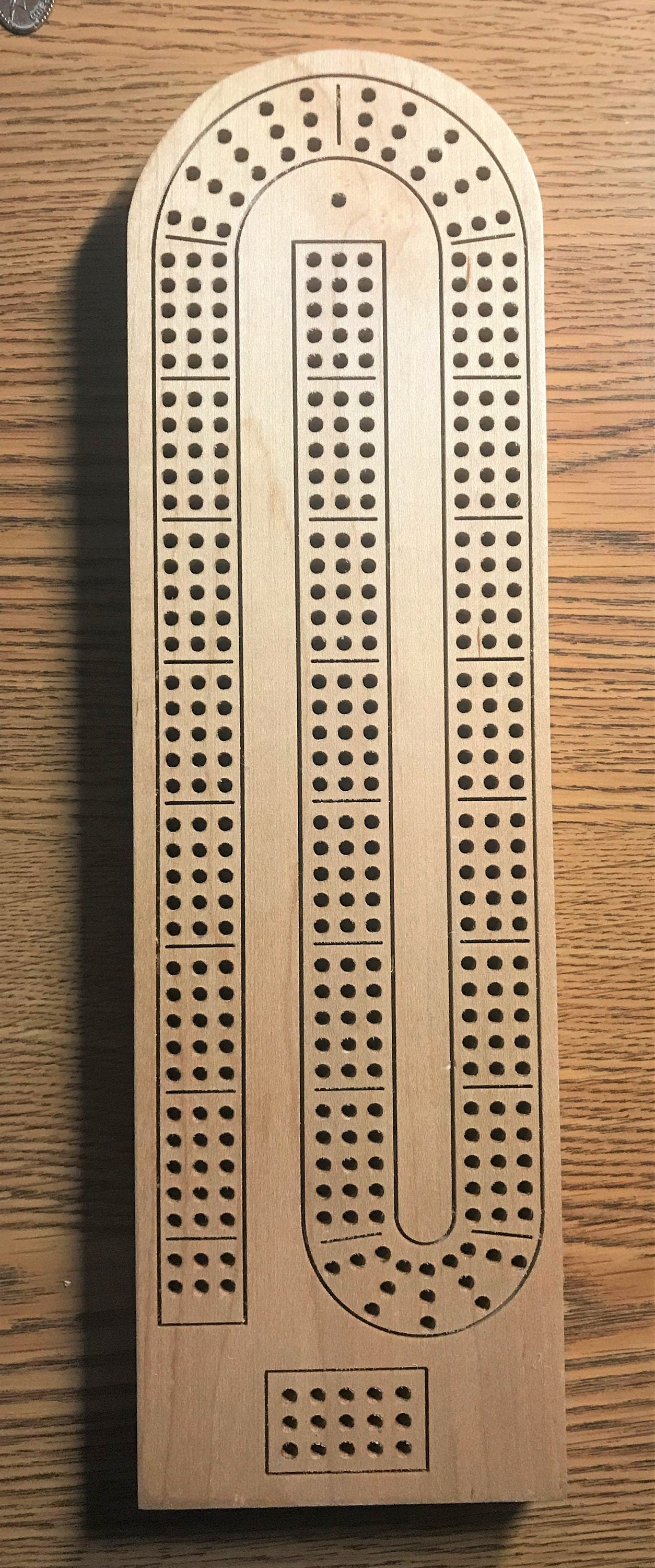 Cribbage Board - Three Player - Continuous Track - Pegs included